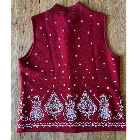 Talbots Vtg Merino Wool Winter Pattern Sweater Vest Size Medium - Picture 8 of 8